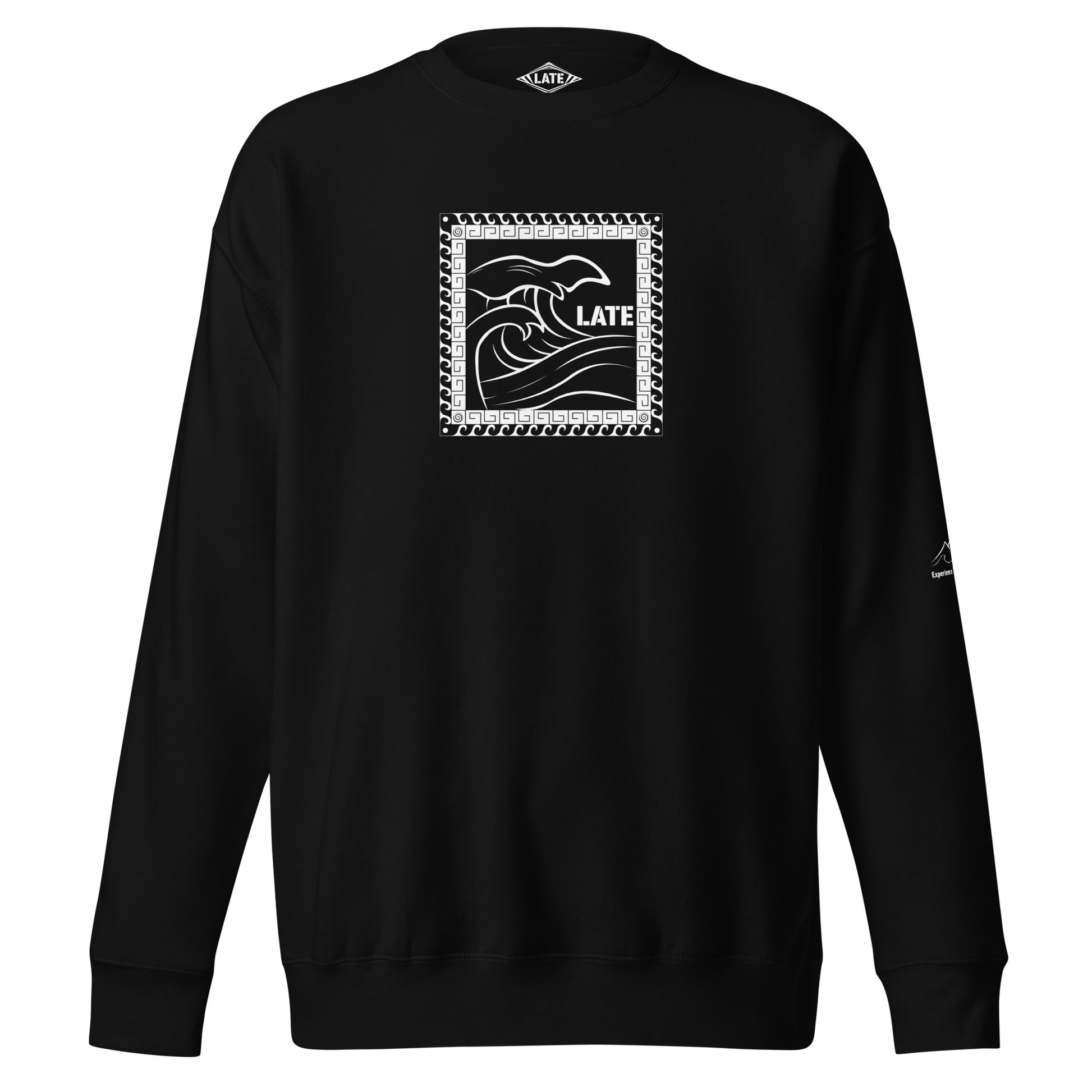 Sweatshirt surf Tricky Wave maori vague japonaise, sweat unisex couleur noir