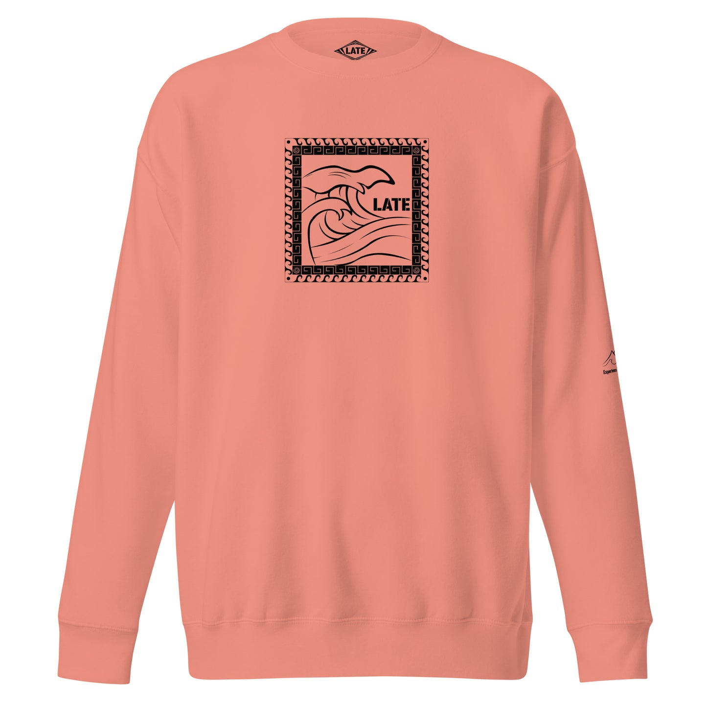 Sweatshirt surf Tricky Wave maori vague japonaise, sweat unisex couleur rose