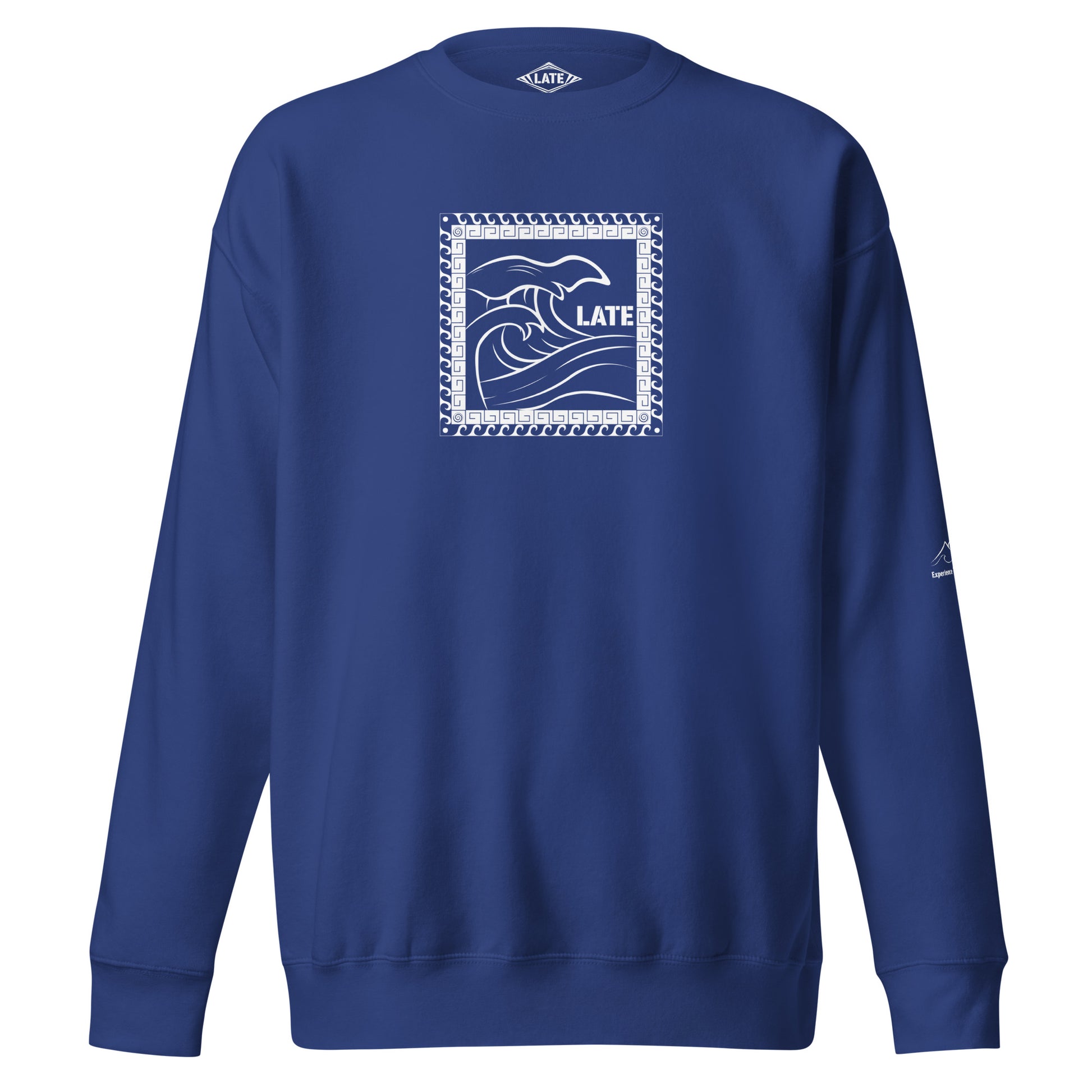 Sweatshirt surf Tricky Wave maori vague japonaise, sweat unisex couleur bleu
