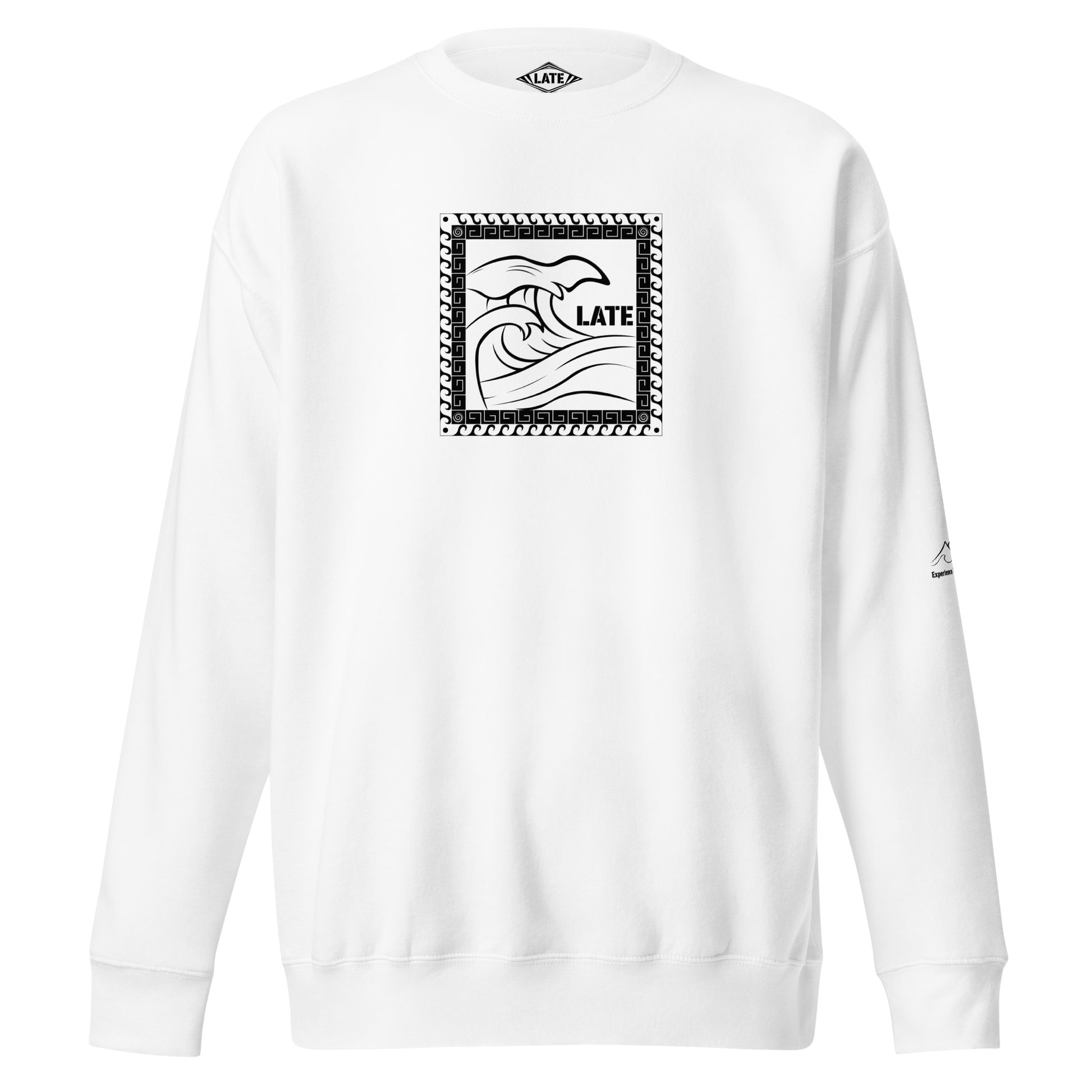 Sweatshirt surf Tricky Wave maori vague japonaise, sweat unisex couleur blanc 