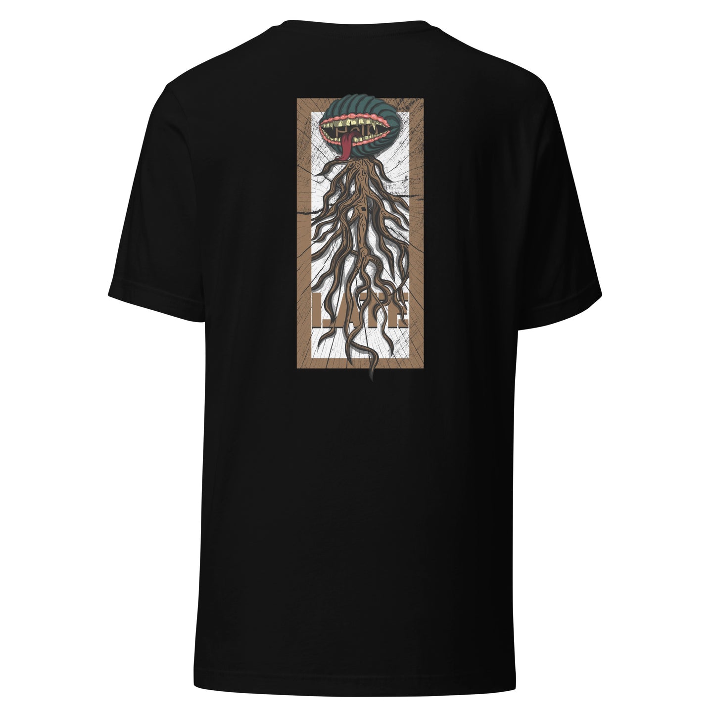 T-shirt style santacruz skateboarding plante carnivore effet bois tshirt unisex dos couleur noir