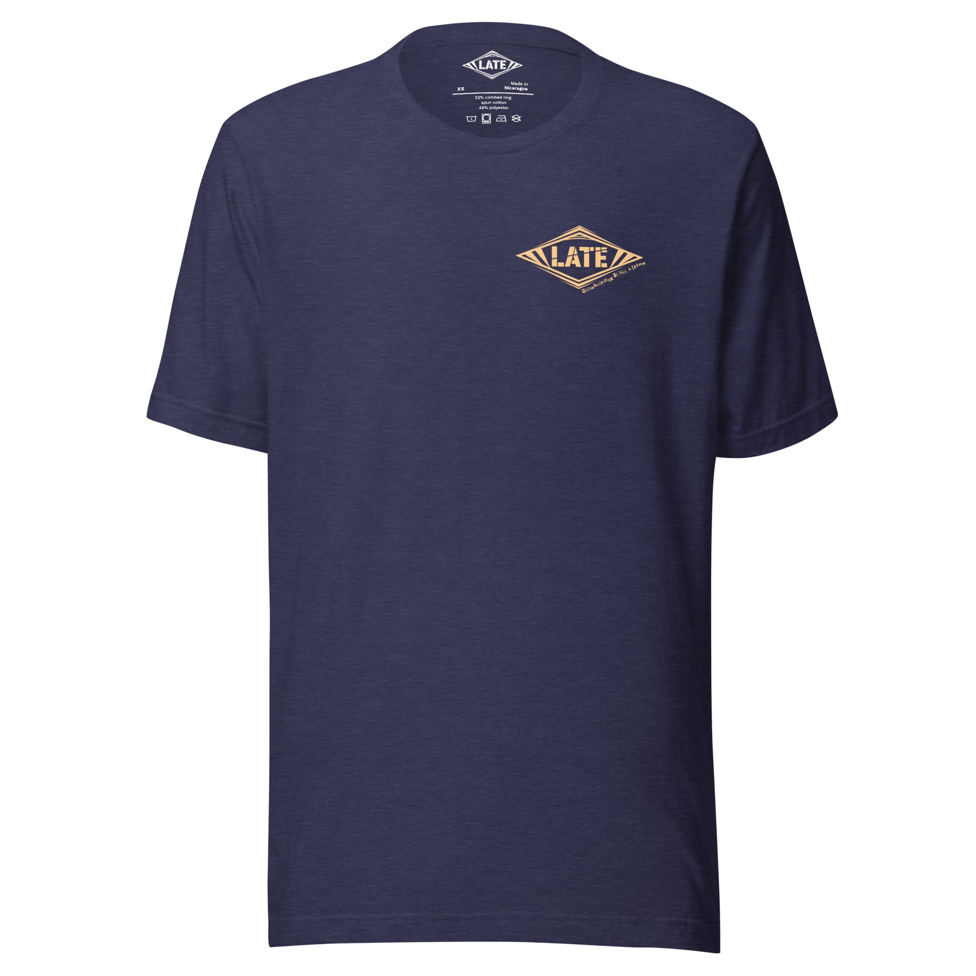 T-Shirt Skateboarding Is Not A Crime unisex Logo marque de vêtement Late Tshirt face couleur bleu nuit