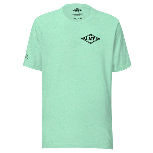 T-Shirt Surf vintage unisex avec logo Late heather mint