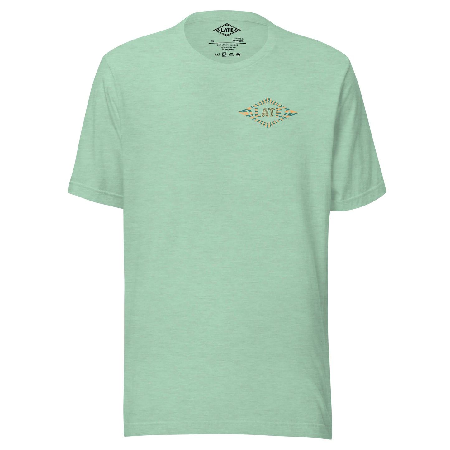T-Shirt Walk Of Life logo Late surfing design old school hippie tshirt couleur vert menthe