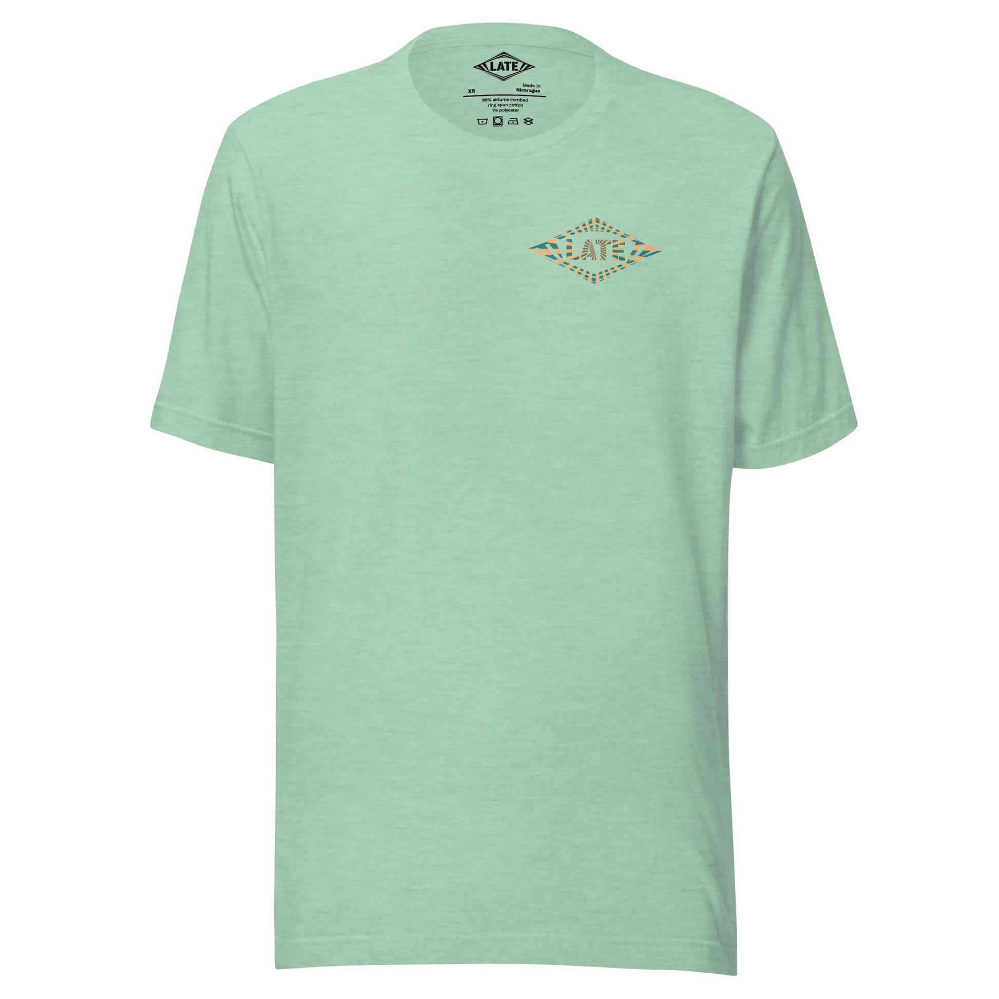 T-Shirt Walk Of Life logo Late surfing design old school hippie tshirt couleur vert menthe