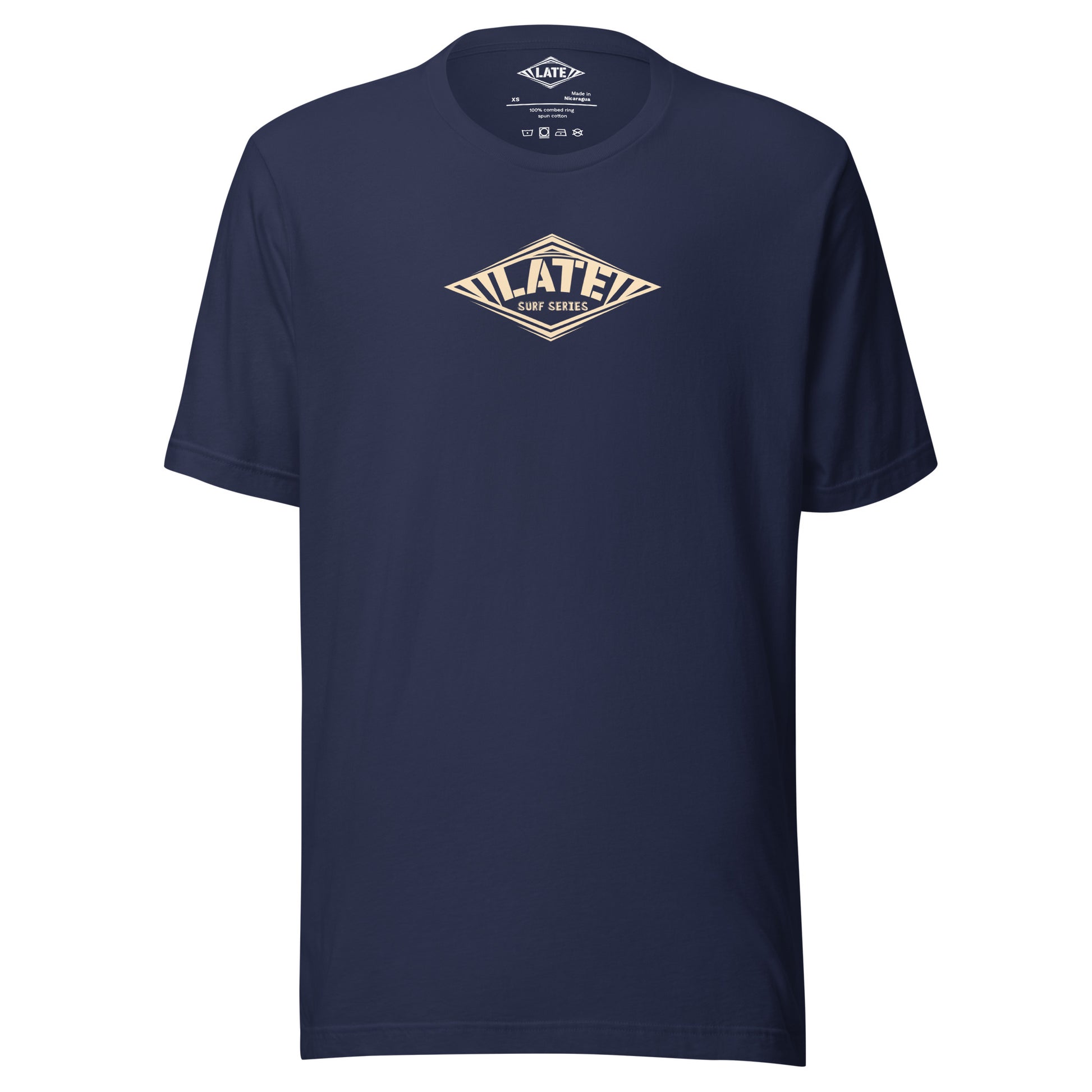 T-Shirt Take On The Elements style hurley texte surf series, et logo Late tshirt de face couleur navy