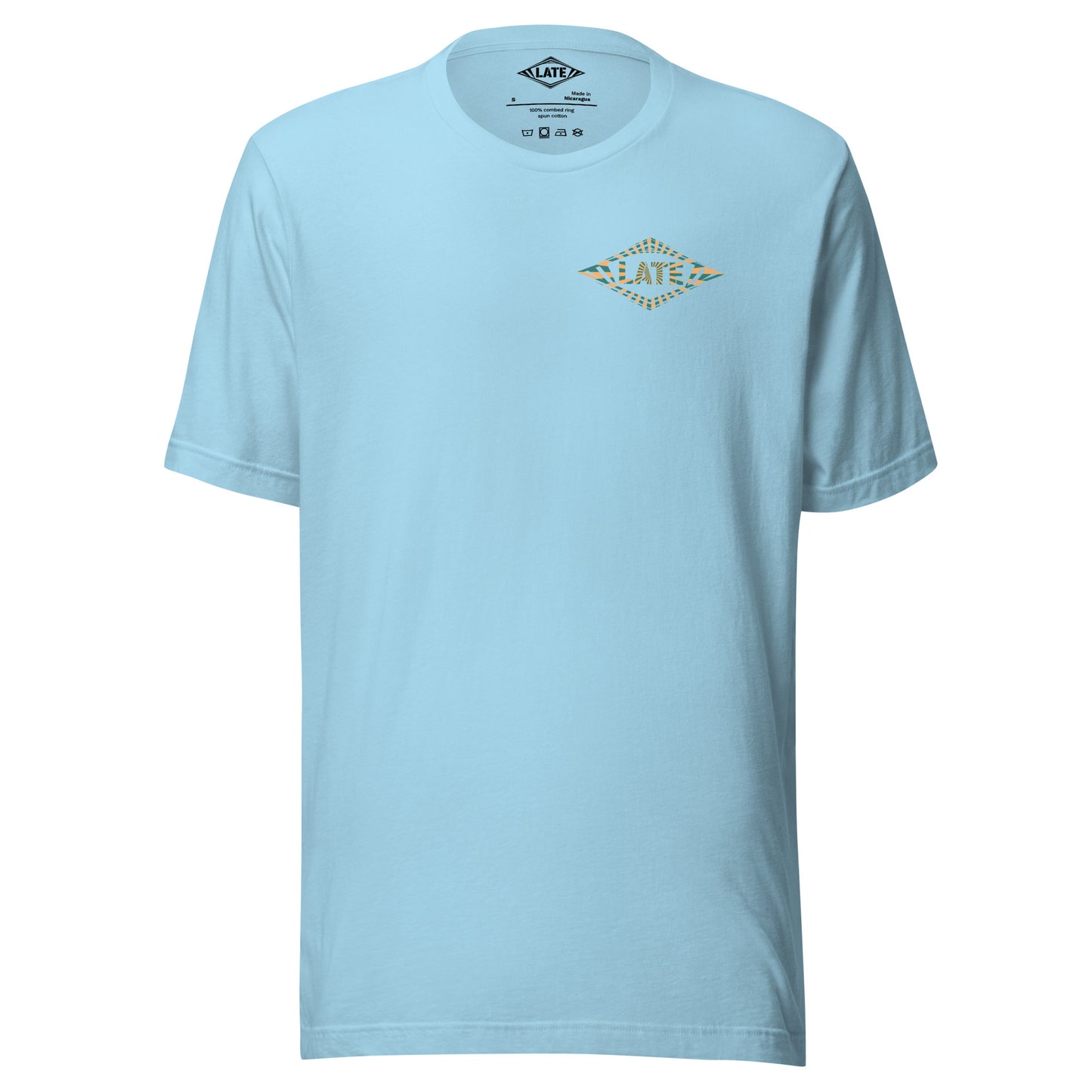T-Shirt Walk Of Life logo Late surfing design old school hippie tshirt couleur océan bleu