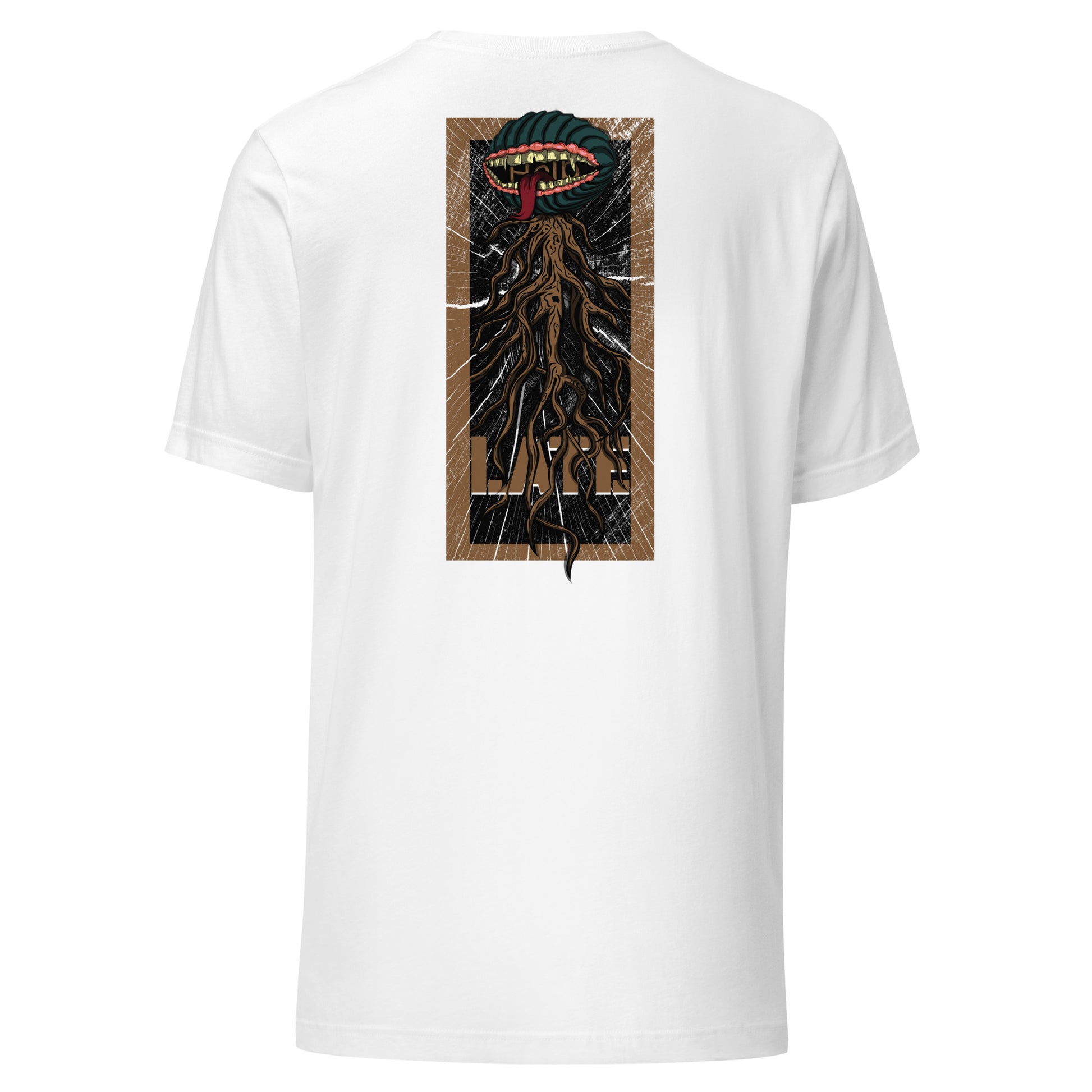 T-shirt style santacruz skateboarding plante carnivore effet bois tshirt unisex dos couleur blanc